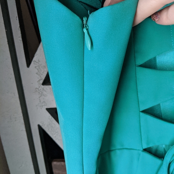 Like New Adelyn Rae Lace Up Back Corset Dress Teal - Picture 4 of 7